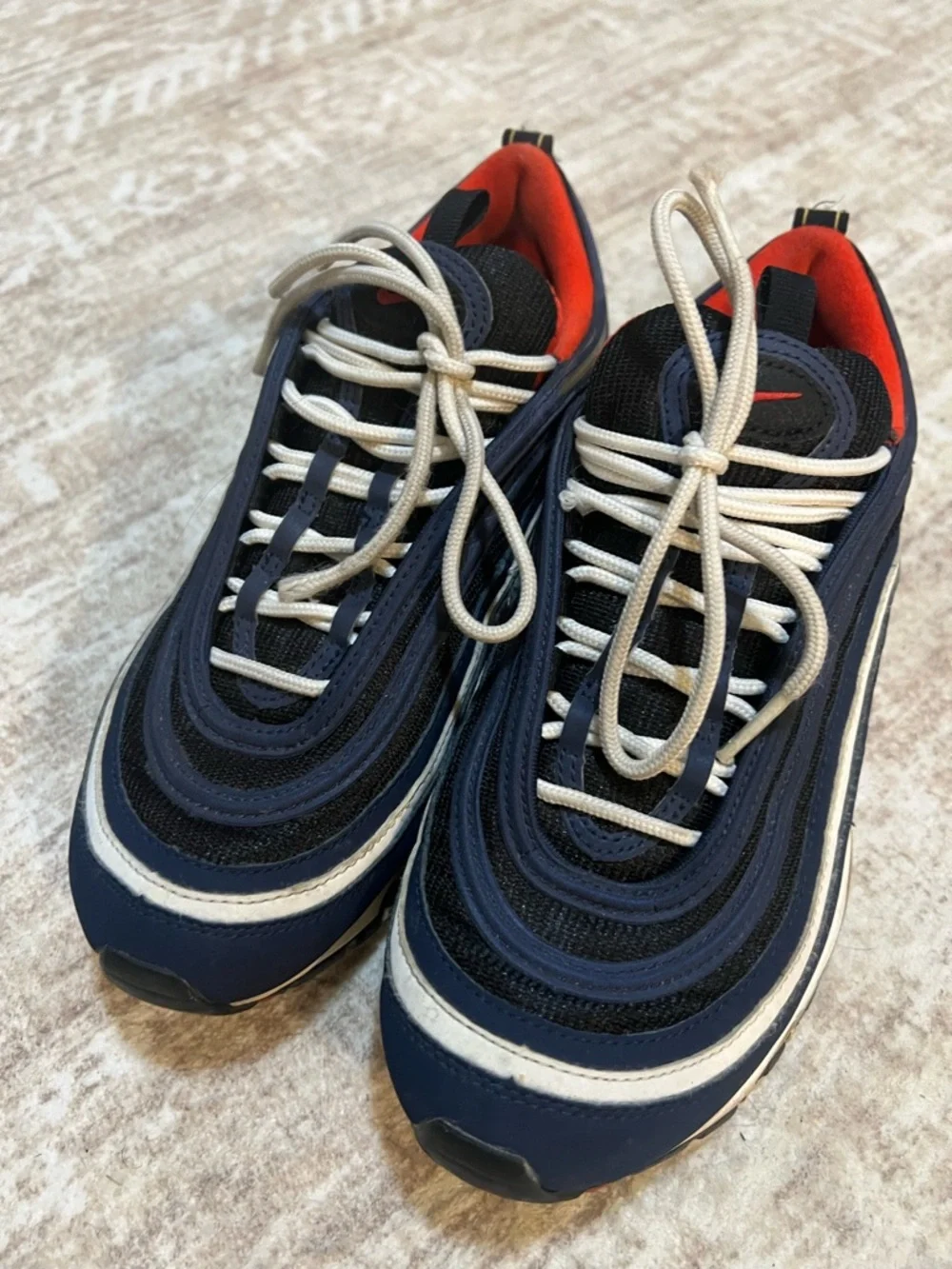 Nike Men’s Navy, White and Red Air Max 97 Sneakers